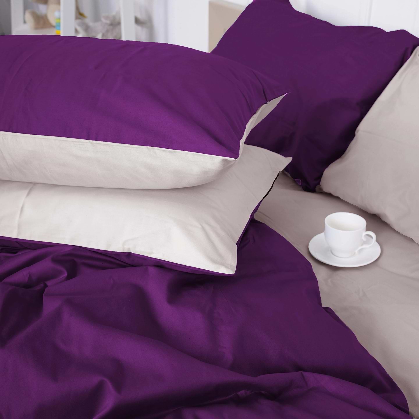 Комплект постільної білизни MirSon Сатин 0846 + 0841 Margaret King Size 220x240 см (2200002030878)